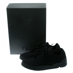 Dior Black Canvas And Leather Lace Up  Sneakers Size 41