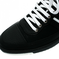 Pre Owned Dior Homme Monochrome Leather High Top Sneakers Size 42.5