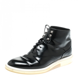 Dior Black Leather Ankle Boots Size 43