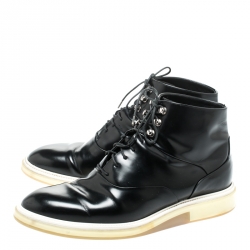 Dior Black Leather Ankle Boots Size 43