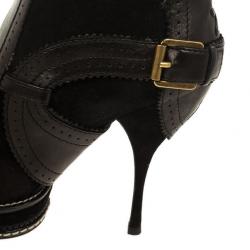 Pre Owned Christian Dior Black Suede & Leather Lace Up Intrigante Over The Knee Boots Size 38