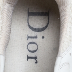Pre Owned Dior Homme White/Grey Leather And Mesh B22 Sneakers Size 43