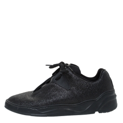 Dior Homme Black Glitter Leather And Leather Trim B17 Sneakers