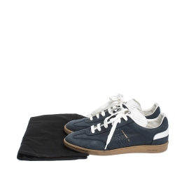 Pre Owned Dior Navy Blue Nubuck and Leather B01 Low Top Sneakers Size 40