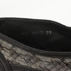 مملوكة مسبقًا Christian Dior Grey Python Back Zip Ankle Booties Size 37