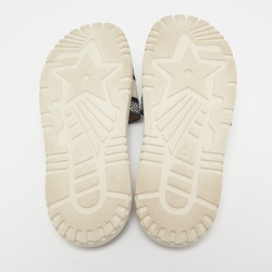 Dior Blue Embroided Canvas Dway Flat Slides Size 41