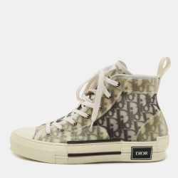 Dior White PVC and Mesh B23 High Top Sneakers Size 40