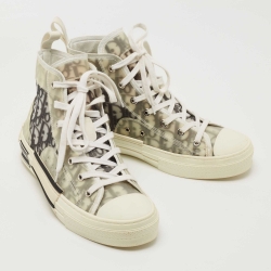 Dior White PVC and Mesh B23 High Top Sneakers Size 40