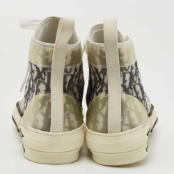 Dior White PVC and Mesh B23 High Top Sneakers Size 40