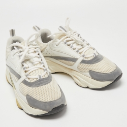 Dior White/Grey Mesh and Leather B22 Sneakers Size 43.5