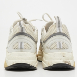 Dior White/Grey Mesh and Leather B22 Sneakers Size 43.5