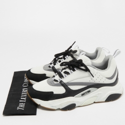 Dior White/Black Mesh and Leather B22 Sneakers Size 43.5 