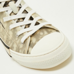Dior White/Grey Mesh and Oblique Canvas B23 High Top Sneakers Size 44