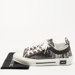 Dior Black/White Oblique Mesh and Rubber B23 Sneakers Size 46