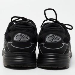 Pre Owned Dior Black/White Leather and Mesh B30 Sneakers Size 43