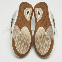 DIOR Grey/White Leather and Canvas B27 Low Top Sneakers Size 44