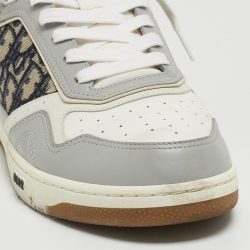 DIOR Grey/White Leather and Canvas B27 Low Top Sneakers Size 44