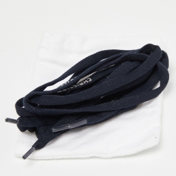 Pre Owned Dior Navy Blue/White Oblique Knit Fabric and Leather Walk'n'Dior High Top Sneakers Size 39