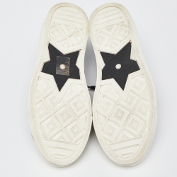 Pre Owned Dior Navy Blue/White Oblique Knit Fabric and Leather Walk'n'Dior High Top Sneakers Size 39