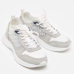 Dior Grey Oblique Mesh and Suede B25 Low Top Sneakers Size 41