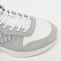 Dior Grey Oblique Mesh and Suede B25 Low Top Sneakers Size 41