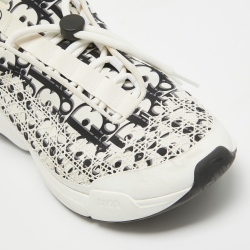 Dior White/Black Printed Fabric B24 Low Top Sneakers Size 42
