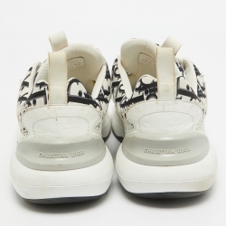 Dior White/Black Printed Fabric B24 Low Top Sneakers Size 42
