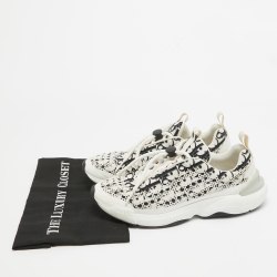 Dior White/Black Printed Fabric B24 Low Top Sneakers Size 42