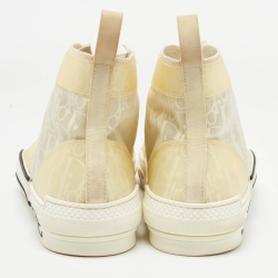 Dior Off White PVC and Mesh B23 High Top Sneakers Size 44
