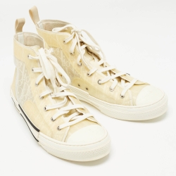 Dior Off White PVC and Mesh B23 High Top Sneakers Size 44