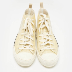 Dior Off White PVC and Mesh B23 High Top Sneakers Size 44