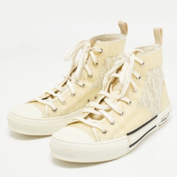 Dior Off White PVC and Mesh B23 High Top Sneakers Size 44