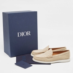 Dior Grey Suede and Canvas Granville Loafers Size 42