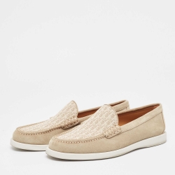 Dior Grey Suede and Canvas Granville Loafers Size 42