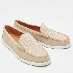 Dior Grey Suede and Canvas Granville Loafers Size 42