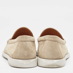 Dior Grey Suede and Canvas Granville Loafers Size 42