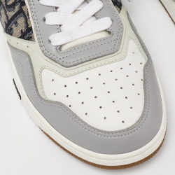 Dior Grey/White Leather and Oblique Canvas B27 Sneakers Size 40.5