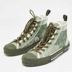 Dior Green PVC and Mesh  B23 High Top Sneakers Size 44