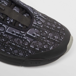 DIor Black/Blue Leather B24 Lace Up Sneakers Size 45