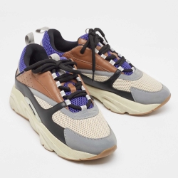 Dior Multicolor Leather and Mesh B22 Lace Up Sneakers Size 46