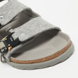 Dior X Birkenstock Grey Wool Slingback Sandals Size 41 