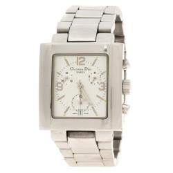Dior Silver Stainless Steel Riva Men's Wristwatch 34 mm