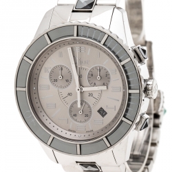 Dior Silver Grey Stainless Steel Christal CD114312 Men's Wristwatch 38 mm