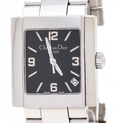Christian Dior Black Stainless Steel Riva D101-100 Men's Wristwatch 31 mm 