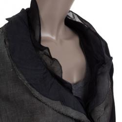 DKNY Wool and Linen Two- Ruffle Light Jacket