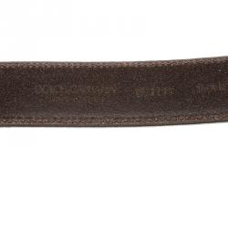 Pre Owned حزام دولتشي أند غابانا إبزيم دولتشي أند غابانا جلد سويدي رمادي داكن 105 سم