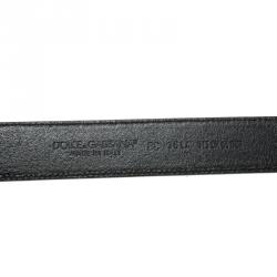 مملوكة مسبقًا حزام دولتشي أند غابانا جلد أسود 115 سم