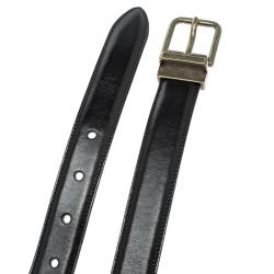 مملوكة مسبقًا حزام دولتشي أند غابانا جلد أسود 115 سم