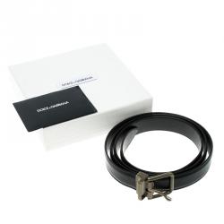 مملوكة مسبقًا حزام دولتشي أند غابانا جلد أسود 115 سم