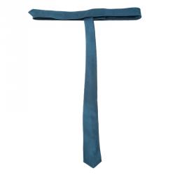 Dolce and Gabbana Teal Blue Silk Skinny Tie